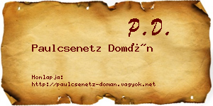 Paulcsenetz Domán névjegykártya